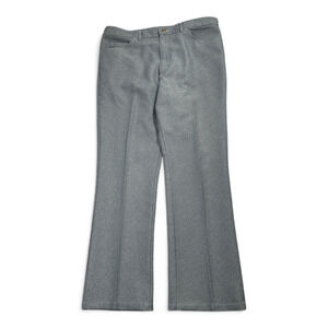 Vintage Lee Pants Mens 36x30 Gray Polyester Creased Dress Disco USA Union 70s